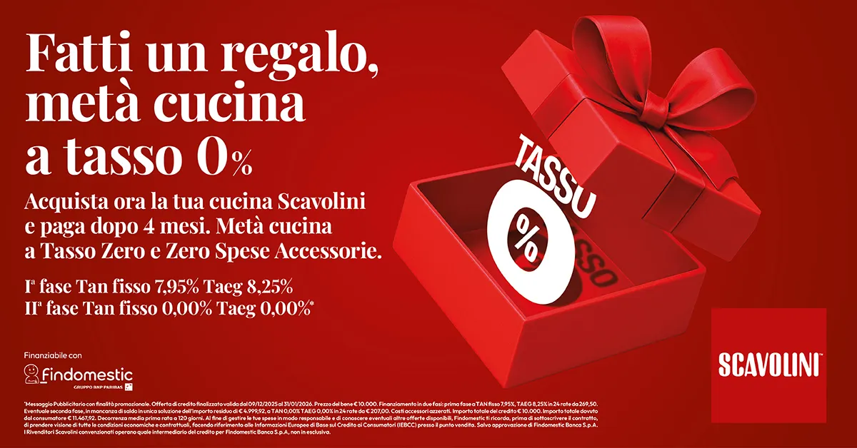 Il regalo perfetto a tasso 0% per la tua casa firmato Scavolini